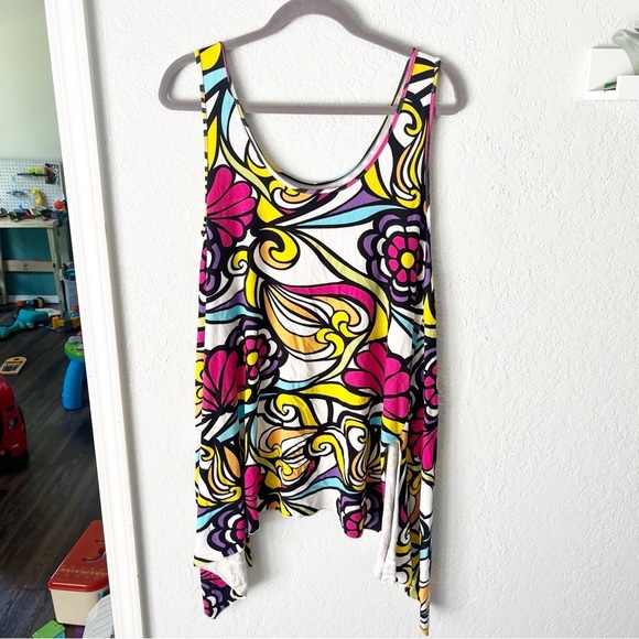 Vintage Y2K Top Women's Large The Pyramid Collection Hippie Floral Dopamine Boho - Picture 2 of 8